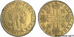 LOUIS XIV LE GRAND OU LE ROI SOLEIL Louis d’or aux huit L, portrait à la mèche longue 1652 Rouen