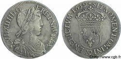 LOUIS XIV THE SUN KING Demi-écu à la mèche longue 1659 Rennes