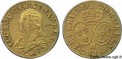 LOUIS XV DIT LE BIEN AIMÉ Louis d or aux écus ovales, buste habillé 1727 La Rochelle