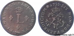 LOUIS XV THE WELL-BELOVED Faux double sol de billon 1755 Paris