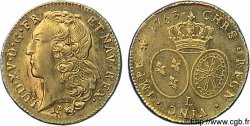 LOUIS XV THE WELL-BELOVED Double louis dit au bandeau 1763 Bayonne