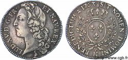 LOUIS XV THE WELL-BELOVED Demi-écu dit au bandeau 1763 La Rochelle
