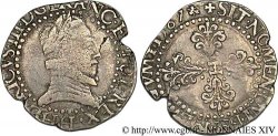 HENRI III Demi-franc au col plat 1587 La Rochelle