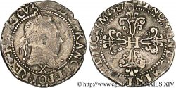 HENRY III Quart de franc au col plat 1587 Amiens