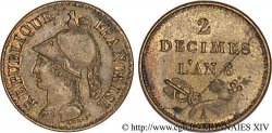 Essai de 2 décimes de Lorthior 1800 Paris VG.831