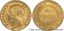 40 francs or, Napoléon tête nue, calendrier révolutionnaire 1805 Paris F.537/2