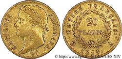 20 francs or Napoléon tête laurée, Empire français 1815 Paris F.516A/1