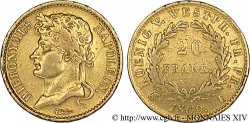 ALLEMAGNE - ROYAUME DE WESTPHALIE - JÉRÔME NAPOLÉON 20 frank or 1809 Cassel