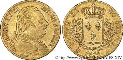 20 francs or Louis XVIII, buste habillé 1814 Paris F.517/1