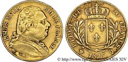20 francs or Louis XVIII, buste habillé 1815 Perpignan F.517/16