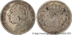 2 francs Louis XVIII 1824 Lille F.257/62