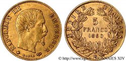 5 francs or Napoléon III tête nue, grand module 1860 Strasbourg F.501/13