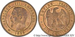 10 Centimes Napoléon III, tête nue 1855 Paris F.133/20 SUP