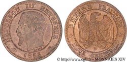Deux centimes Napoléon III, tête nue, petit D et petit lion 1853 Lyon F.107/5