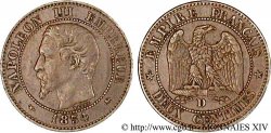 Deux centimes Napoléon III, tête nue, grand D et petit lion 1854 Lyon F.107/13