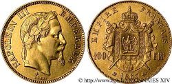 100 francs or Napoléon III, tête laurée 1867 Strasbourg F.551/9