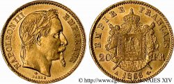 20 francs or Napoléon III, tête laurée 1866 Paris F.532/13