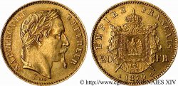 20 francs or Napoléon III, tête laurée 1870 Paris F.532/23
