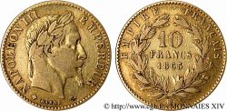 10 francs or Napoléon III, tête laurée 1865 Strasbourg F.507A/11 TB