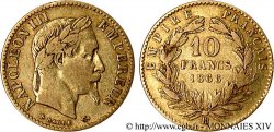 10 francs or Napoléon III, tête laurée 1866 Strasbourg F.507A/14