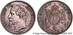 Essai 2 francs Napoléon III, tête laurée 1868 Paris VG.-