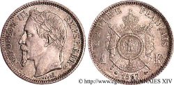 1 franc Napoléon III, tête laurée 1867 Paris F.215/6 SUP