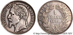 Essai 1 franc Napoléon III, tête laurée par Barre 1861 Paris VG.3582