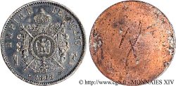 Essai uniface du revers de 1 franc Napoléon III par Barre 1868 Paris VG.-