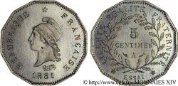 Essai de 5 centimes d’après Dupré 1881 Paris VG.3968