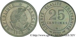 Essai - piéfort de 25 centimes Merley  1903 Paris VG.4486 
