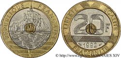 20 francs Mont Saint-Michel, 4 cannelures, V serré 1992 Pessac F.403/4