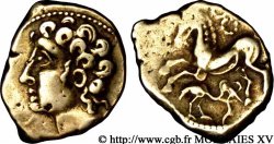 ARVERNES (Région de Clermont-Ferrand) Statère d’or pâle à la cigogne