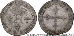 HENRI III Double sol parisis, 2e type 1585 Riom