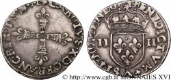 CHARLES X, CARDINAL DE BOURBON Faux quart d écu, croix de face 1591  TTB