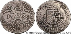 PAYS-BAS ESPAGNOLS - DUCHÉ DE BRABANT - PHILIPPE II D ESPAGNE Écu de Bourgogne 1568 Anvers