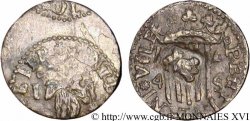 ROUSSILLON - COMTÉ DE ROUSSILLON - LOUIS XIV Sol, sueldo ou sensillo contremarqué 1645 Perpignan TTB