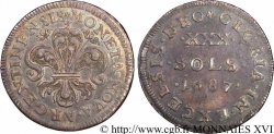 LOUIS XIV LE GRAND OU LE ROI SOLEIL XXX sols 1687 Strasbourg TTB+/TTB