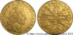 LOUIS XIV LE GRAND OU LE ROI SOLEIL Double louis d or aux huit L et aux insignes 1702 Lille