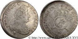 LOUIS XIV THE SUN KING Demi-écu aux insignes 1701 Montpellier