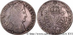 LOUIS XIV LE GRAND OU LE ROI SOLEIL Écu aux trois couronnes 1711 Rennes TTB