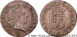 LOUIS XV DIT LE BIEN AIMÉ Liard dit à la vieille tête 1770 Reims