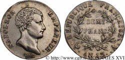 Demi-franc Napoléon empereur, calendrier révolutionnaire 1805 Paris F.174/10