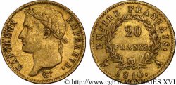 20 francs or Napoléon, tête laurée, Empire français 1810 Paris F.516/8