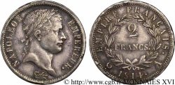 2 francs Napoléon Ier tête laurée, Empire français 1814 Paris F.255/67