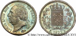 1/2 franc Louis XVIII 1822 Paris F.179/30