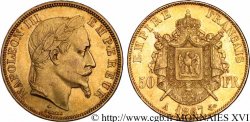 50 francs or Napoléon III, tête laurée 1867 Paris F.548/8