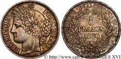 5 francs Cérès avec légende 1870 Paris F.333/1