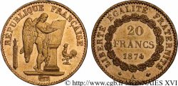 20 francs génie, Troisième république 1874 Paris F.533/2 AU