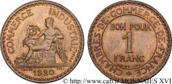Essai de 1 franc Chambres de commerce en cuivre 1920 Paris Maz.2583 d MS