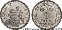 Essai de 1 franc Chambres de commerce en aluminium 1920 Paris Maz.2583 c var. SPL
